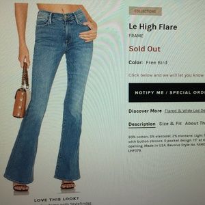 Brand New Frame Le High Flare Jeans Size 29